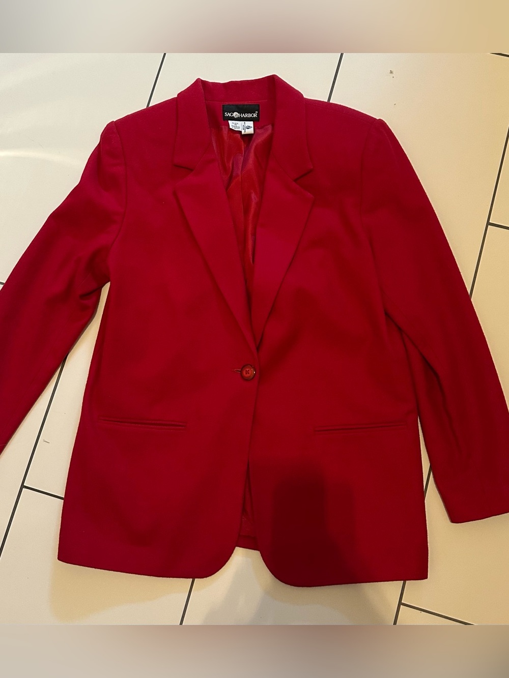 Vintage- Sag Harbor 100% Wool Red Blazer- Women's 14